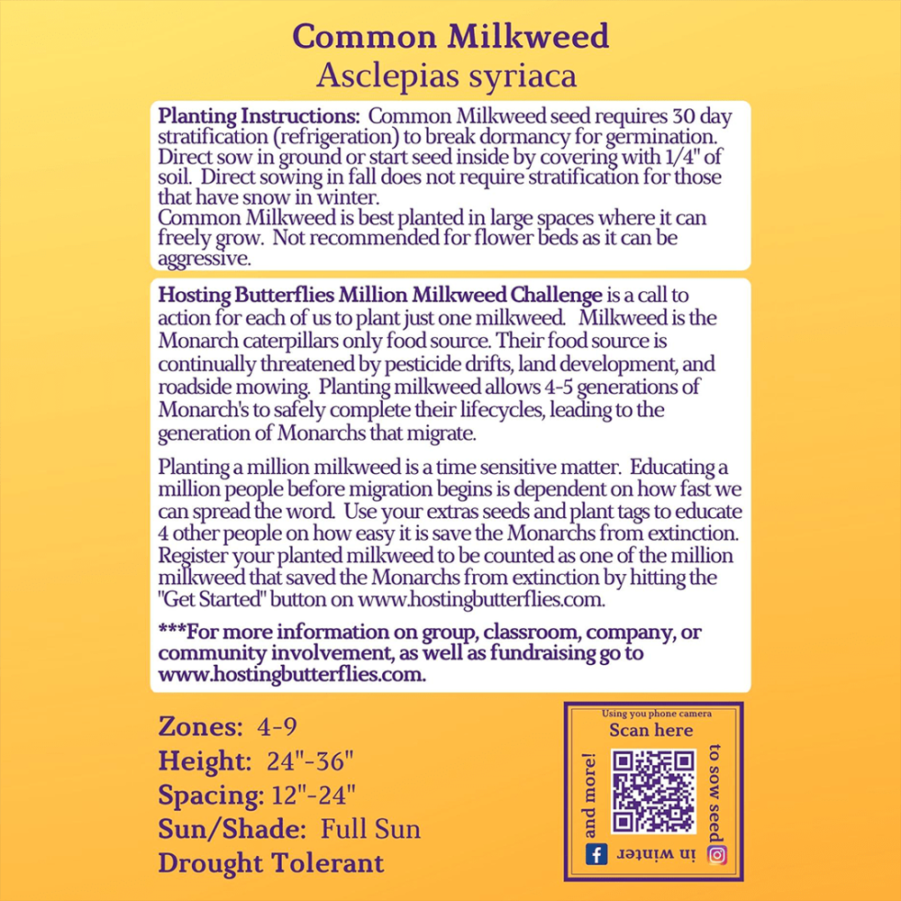 Common Milkweed Planting Instructions
