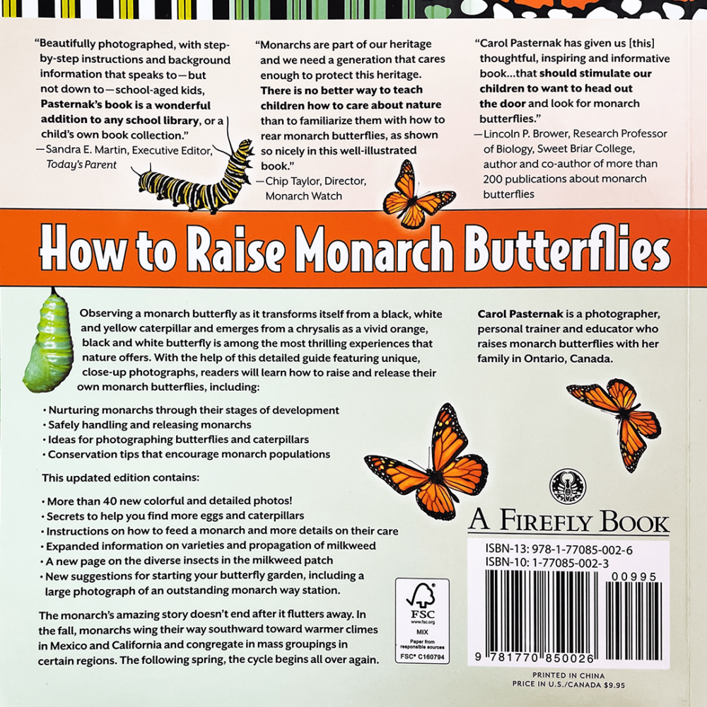 How to Raise Monarch Butterflies Book Back